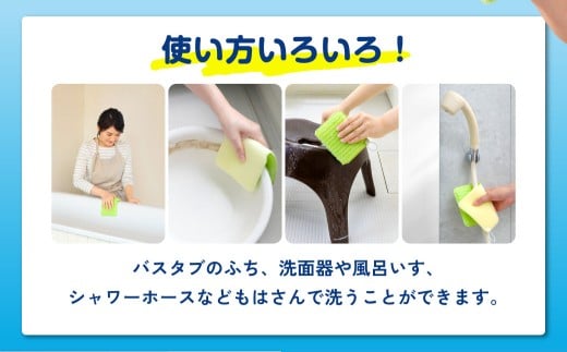 バスピカピカ 5個組 GR ／ フック付き お風呂掃除 風呂掃除 掃除 お風呂 風呂 洗面器 風呂イス バスタブ 浴槽 床 大阪府 阪南市