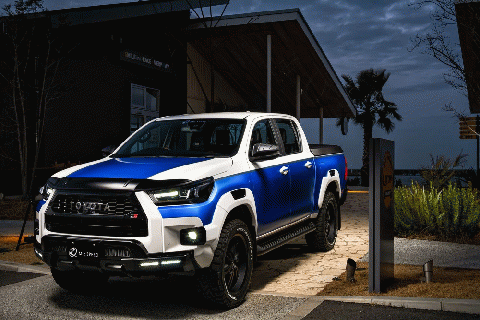 【トヨタ ハイラックス GR SPORT】 ピラーパネル  4ピース （AES製） 【カーボン柄 ブラック仕様】 2911-9140 自動車 車 パーツ カスタム TOYOTA HILUX GR SPORT GUN125