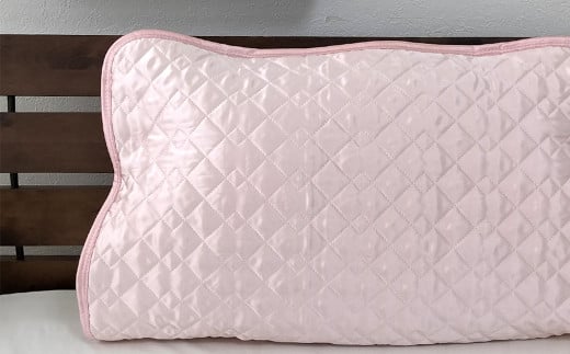 【ピンク】シルクサテン100％ まくらパッドM【43×63cm】