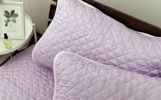 【パープル】シルキーコットン まくらパッド2枚組M【43×63cm】