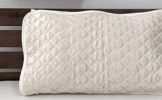 【アイボリー】シルクサテン100％ まくらパッドM【43×63cm】