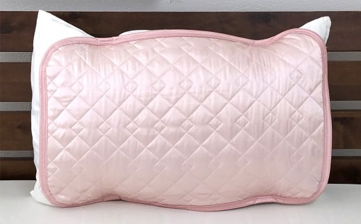 【ピンク】シルクサテン100％ まくらパッドS【35×50cm】