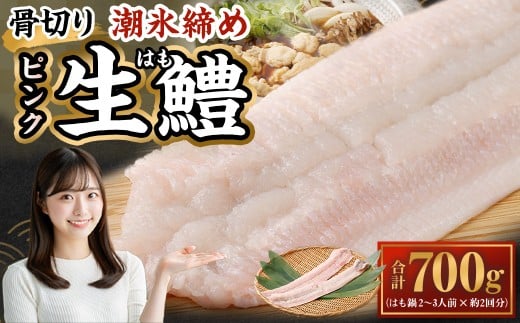 のぞみ水産 潮氷締め（野〆） 骨切り ピンク生鱧 約700g 寒ハモ 【2025年12月上旬～2026年2月上旬発送予定】 鱧 はも ハモ 新鮮 冷蔵