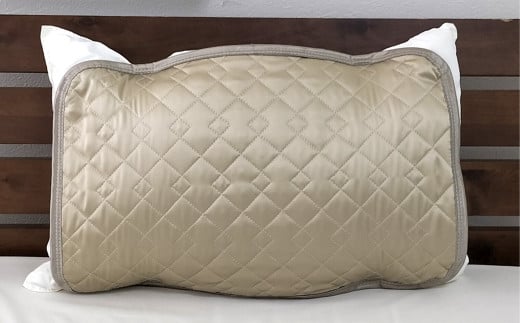 【ベージュ】シルクサテン100％ まくらパッドS【35×50cm】