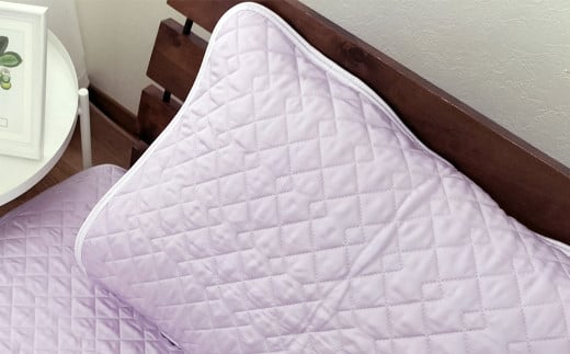 【パープル】シルキーコットン まくらパッドS【35×50cm】