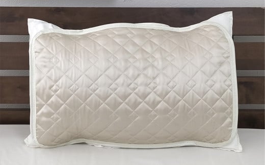 【アイボリー】シルクサテン100％ まくらパッドS【35×50cm】