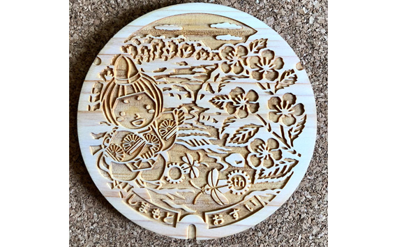 みづまろくん【2】ウッディマンホールコースター　1個 ／ ご当地キャラクター ご当地 キャラ マスコットキャラクター マスコット ゆるキャラ キャラクターグッズ オリジナル 応援 地域応援 かわいい 可愛い 癒し 癒やし みづまろくん 大阪府