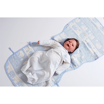 ぞうさんの五重ガーゼスリーパー(ブルー)