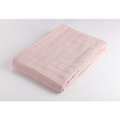 コーマ糸を使った綿100%4重ガーゼケット　ピンク