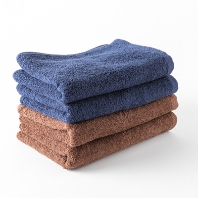 泉州産フェイスタオル4枚セット・ブラウンとネイビー