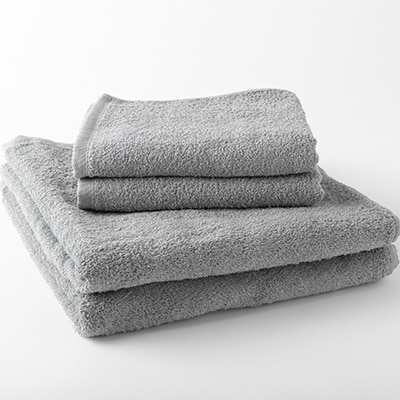 泉州産バスタオル2枚とフェイスタオル2枚のセット・グレー