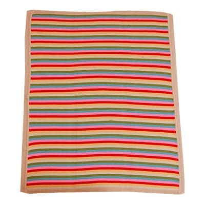 ニットブランケット ボーダー(カラフル)　約85×115cm