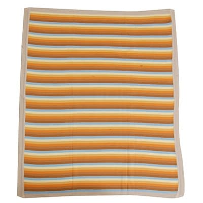 ニットブランケット ボーダー(アース)　約85×115cm