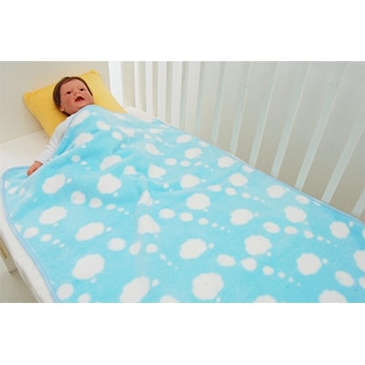 nordic+japan　ベビー毛布 70×100cm ヒツジ・ブルー