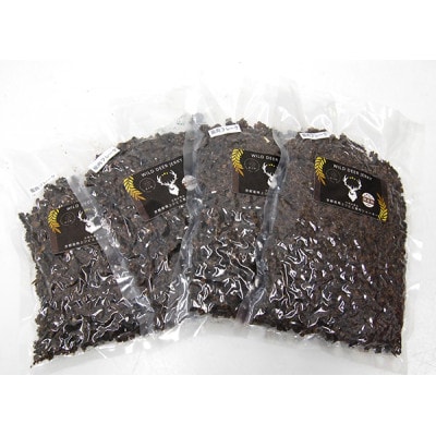 京都丹波産 極上ジビエ鹿肉ジャーキー 【粗挽き/フレーク】250g×4袋