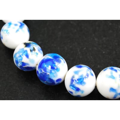 沖縄伝統工芸!琉球とんぼ石 10mm 数珠ブレスレット 青白