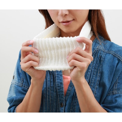 遠赤ネックカバー(縞柄・エンジ)