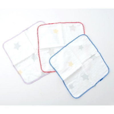 ガーゼハンカチ 色おまかせ 3枚セット