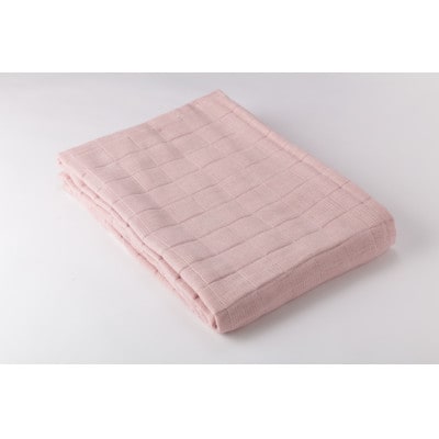 【わけあり】コーマ糸を使った綿100%4重ガーゼケット　ピンク