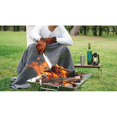 ベルテンポ　燃え広がらないケット(ワイドサイズ)　グレー