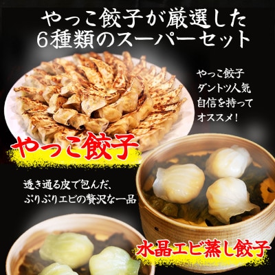 やっこスーパーセット(餃子　水晶エビ蒸し餃子　翡翠エビ蒸し餃子　肉焼売　海老焼売　小籠包)【配送不可地域：離島】