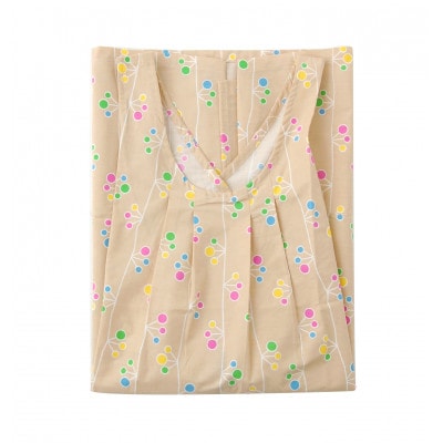 大人エプロン (クロスタイプ・ツボミ・ベージュ)※ブロード素材