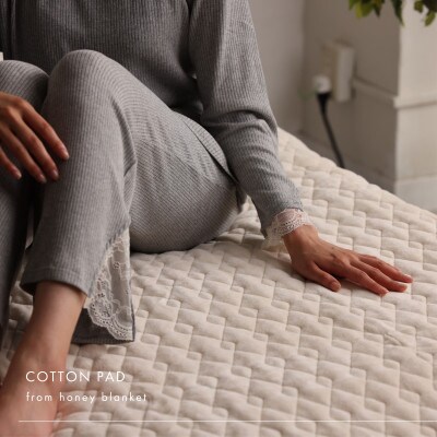 【コットン敷パッド シングルサイズ ピンク】100×205cm 大阪府忠岡町産