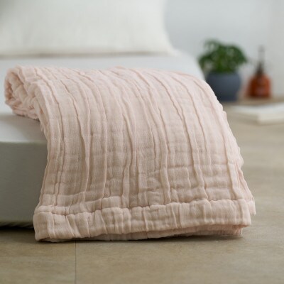 8重ガーゼケット　シフォン　軽量タイプ　綿100%　シングルサイズ　ピンク　日本製