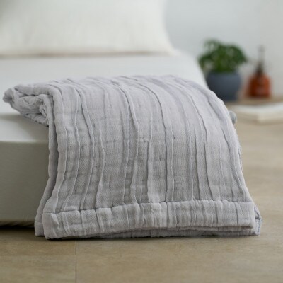 8重ガーゼケット　シフォン　軽量タイプ　綿100%　シングルサイズ　ブルー　日本製