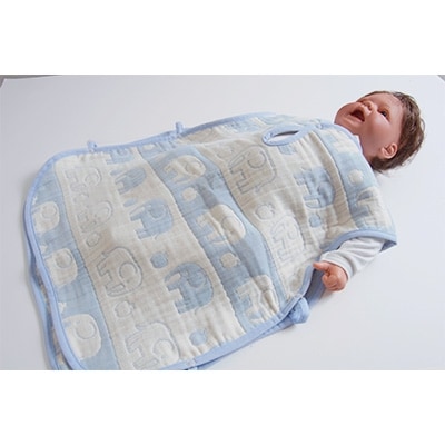 ぞうさんの五重ガーゼスリーパー(ブルー)