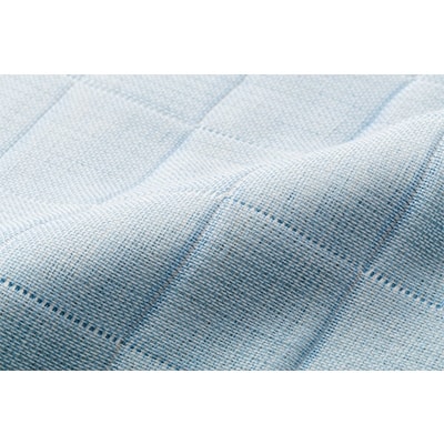コーマ糸を使った綿100%4重ガーゼケット　ブルー