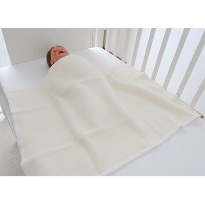 ベビー毛布 ウールコットン ひざ掛け　約80×55cm