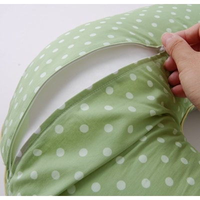 授乳クッション  ローズマダム (グリーンドット)