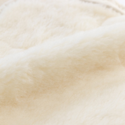 洗えるムートン調ウールシーツ　ムートン調ウール敷き毛布　ダブルサイズ　140cm×205cm