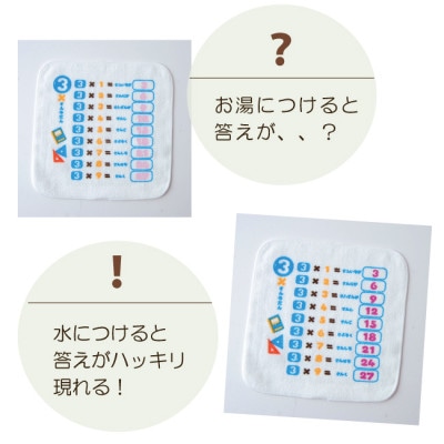 水をかけると文字が浮き出る!不思議なタオルハンカチ 9枚組(温度)