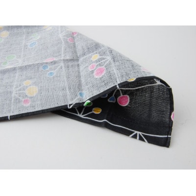 nordic+japan ガーゼハンカチ 4枚組 (ツボミ・ブラック+ツボミ・ベージュ)