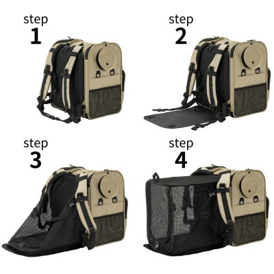 PFIキャリーバッグModern　ベージュ　ペット防災×アウトドアペットキャリー