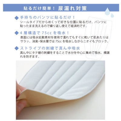 ピタガード 75 尿漏れパッド 男性用 吸水シート グレー