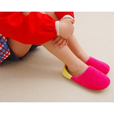 minim y nimo　ルームシューズ　ベロア　キッズ#11(ブラウン)1足