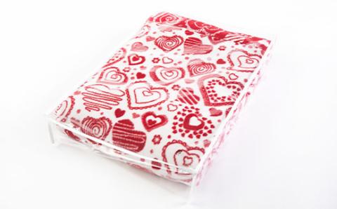 綿毛布(毛羽部分)　ハート柄