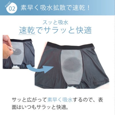 ボクサーパンツ(赤パンツ) LLサイズ1枚+ピタガード 尿漏れ対策 吸水シート M ブラック 3枚組