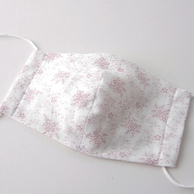 立体マスク 大人用(ミニフラワー・ラベンダー) 2枚セット