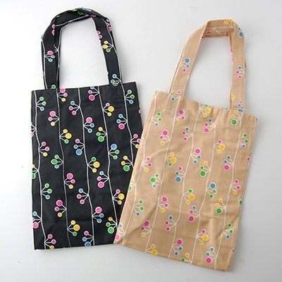 nordic+japan　トートバッグ2個セット(つぼみ・ブラック+つぼみ・ベージュ)