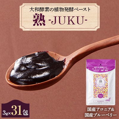 大和酵素の植物発酵ペースト 熟 -JUKU- 国産アロニア＆国産ブルーベリー 1袋(3g×31包): 忠岡町ANAのふるさと納税