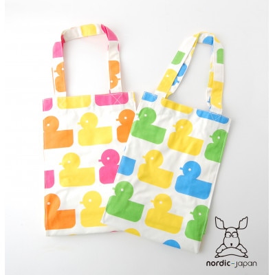 nordic+japan　トートバッグ 2個セット (アヒル・ピンク+ブルー)