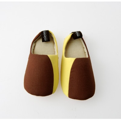 minimynimo ルームシューズ リネン キッズ#6 (BW+LE)