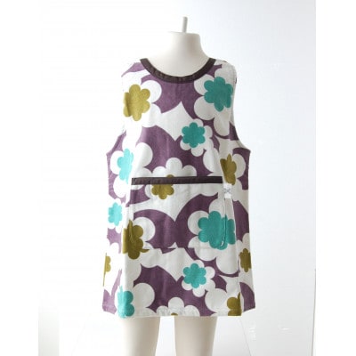 子どもエプロン (キッチン・モダニズム・パープル) ※パイル素材