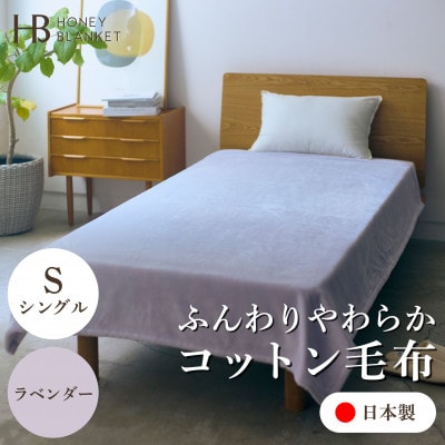 【コットン毛布 シングルサイズ ラベンダー】140×200cm 大阪府忠岡町産