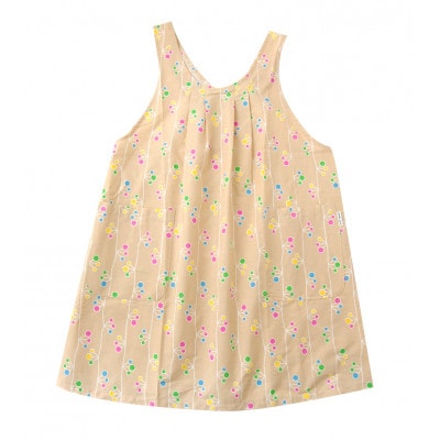 大人エプロン (クロスタイプ・ツボミ・ベージュ)※ブロード素材