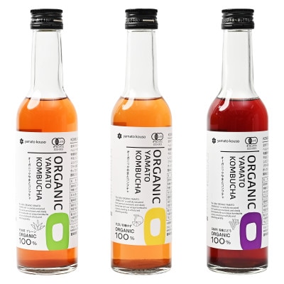 砂糖を使わず「アガベ」で発酵させた3種のオーガニック(有機)コンブチャ　(280ml×12本)